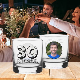 誕生日30日おめでとうございます ウイスキーグラス