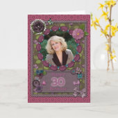 誕生日30thフォトカード カード (黄色い花)