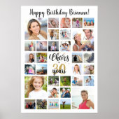 誕生日32フォトコラージュの応援から年 ポスター (正面)