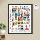 誕生日33フォトコラージュカスタムパーソナライズされた ポスター