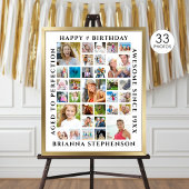 誕生日33フォトコラージュカスタムパーソナライズされた ポスター