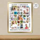 誕生日33フォトコラージュカスタムパーソナライズされた ポスター
