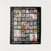 誕生日33フォトコラージュパーソナライズされたあなたの色 タペストリー (正面)