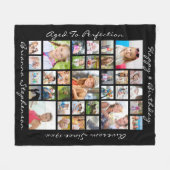 誕生日33フォトコラージュパーソナライズされたカスタム フリースブランケット (正面(横))