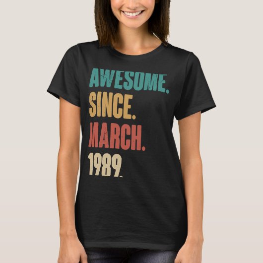 誕生日34th装飾3月34歳ビンタグ tシャツ (正面)