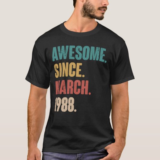 誕生日35th装飾3月35歳ビンタグ tシャツ (正面)