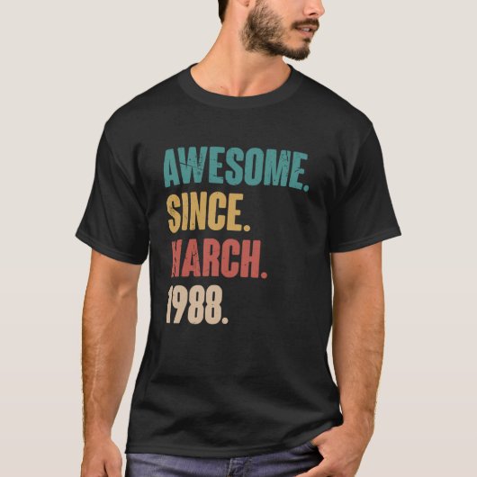 誕生日35th装飾3月35歳ビンタグ tシャツ (正面)