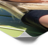 誕生日4写真AGE良い黒い金ゴールド ポスター (角)