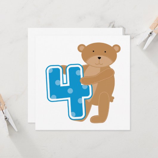 誕生日4回目のTシャツとギフト カード (正面/裏面インサイチュ)