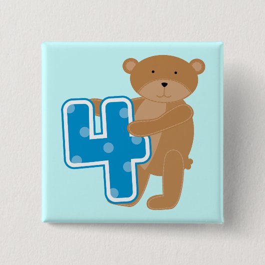 誕生日4回目のTシャツとギフト 缶バッジ (正面)