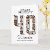 誕生日40周年記念40フォトコラージュ カード (黄色い花)