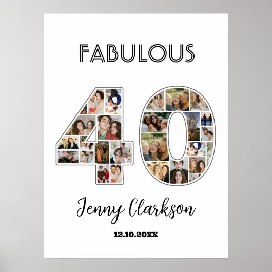 誕生日40周年記念40フォトコラージュ ポスター (正面)