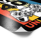 誕生日40番目のレベルのロック解除された40ゲームヴィンテージ フォトプリント            (角)