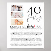 誕生日40私があなたを愛する理由フォトコラージュ ポスター (正面)