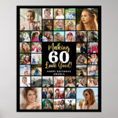 誕生日42フォトコラージュ年齢が良く見える ポスター (正面)