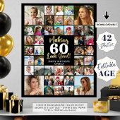 誕生日42フォトコラージュ年齢が良く見える ポスター