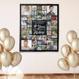 誕生日42写真コラージュ制作年 タペストリー