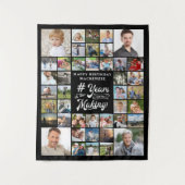 誕生日42写真コラージュ制作年 タペストリー (正面)