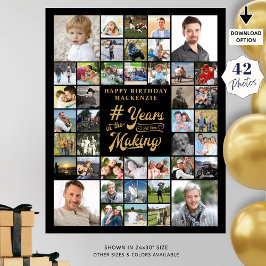 誕生日42写真コラージュ制作年 ポスター