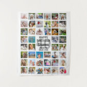 誕生日44フォトコラージュパーティー背景 タペストリー (正面)