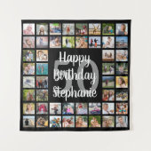 誕生日48フォトコラージュパーソナライズされた タペストリー (正面)