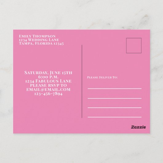 誕生日50と素晴らしいフォトピンクのカクテル ポストカード (裏面)