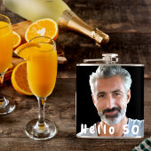 誕生日50の写真の男の文字 フラスク