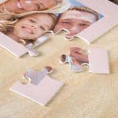 誕生日50グリッタードリップフォトバラ金ゴールドピンク ジグソーパズル (側面)