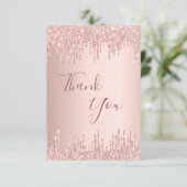 誕生日50バラ金ゴールドグリッタードライ感謝していブアップ サンキューカード (スタンド正面)