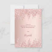 誕生日50バラ金ゴールドグリッタードライ感謝していブアップ サンキューカード (裏面)