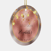 誕生日50バラ金ゴールド星の名前の友最高の達 セラミックオーナメント (右)