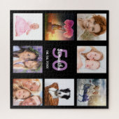 誕生日50フォトコラージュ黒人女性 ジグソーパズル (横)