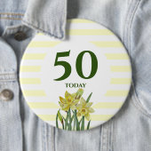 誕生日50今日の水彩ダッフォジルストライプ類 缶バッジ (インサイチュ)