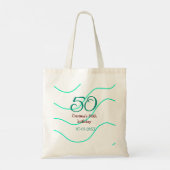 誕生日50周年記念 名前と日付入り トートバッグ (裏面)