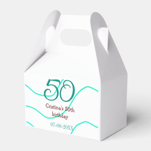 誕生日50周年記念 名前と日付入り フェイバーボックス (正面サイド)