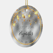 誕生日50銀金ゴールド光沢のある星の名前 セラミックオーナメント (右)