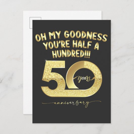 誕生日50Oh私の良い半分10 インビテーションポストカード (正面/裏面)
