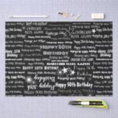 誕生日50thまたは任意の年齢の白いフォントBlk Back 薄葉紙 (クラフト)