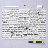 誕生日50thまたは任意の年齢黒フォント戻る 薄葉紙 (クラフト)