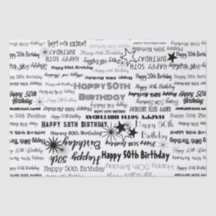 誕生日50thまたは任意の年齢黒フォント戻る