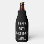 誕生日50thブラックエレガントシックスタイリッシュウィーズ ボトルクーラー (ボトル正面)
