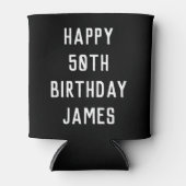 誕生日50thブラックエレガントシックスタイリッシュウィーズ 缶クーラー (正面)