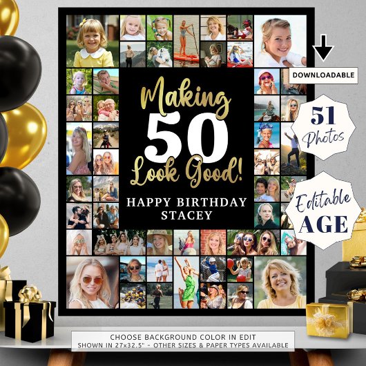 誕生日51フォトコラージュAGE Making Good ポスター