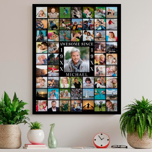 誕生日55フォトコラージュ素晴らしSINCE ポスター