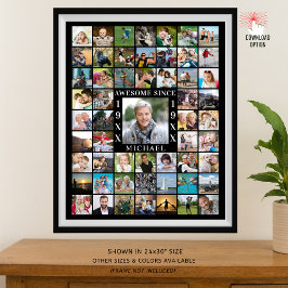 誕生日55フォトコラージュ素晴らしSINCE ポスター