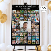 誕生日55フォトコラージュ テキストと色を指定