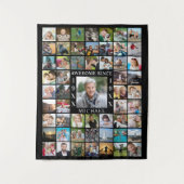 誕生日55周年 フォトコラージュ 背景 あっと驚くような 素敵なんだから！ タペストリー (正面)