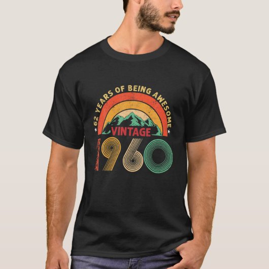 誕生日62歳ヴィンテージ1960 62番目の誕生日M Tシャツ (正面)