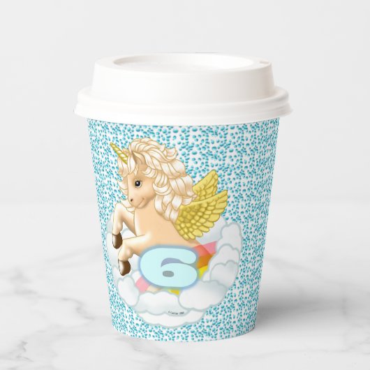 誕生日6 unicorn紙カップ 紙コップ (正面)