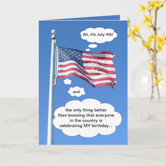 誕生日7月4日 カード (黄色い花)